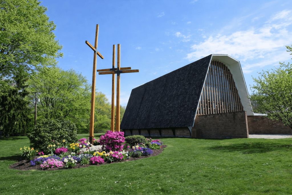 cheshire lutheran church outside spring