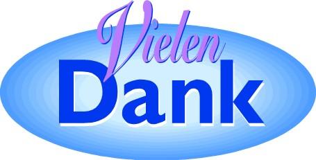 Graphic with the German words ‘Vielen Dank’ meaning ‘Thank you very much.’ The design features a blue oval gradient background with ‘Vielen’ written in a pink‑purple cursive font and ‘Dank’ in bold blue letters.
